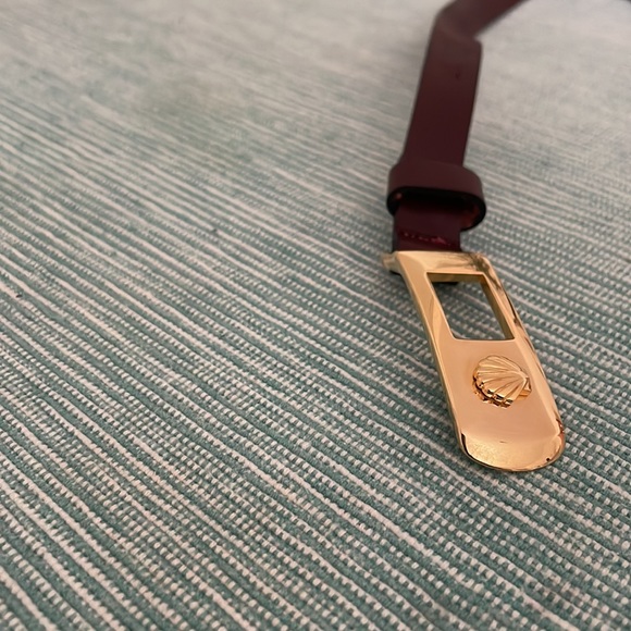 Vintage Dotty Smith Belt and Buckle Leather w/Gold-tone Shell Buckle Med - Picture 9 of 13